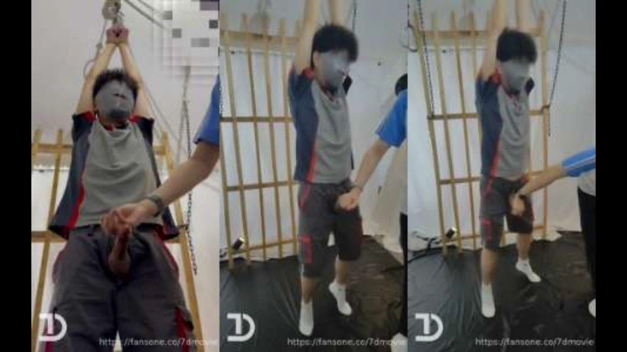 亞洲男孩綑綁取精